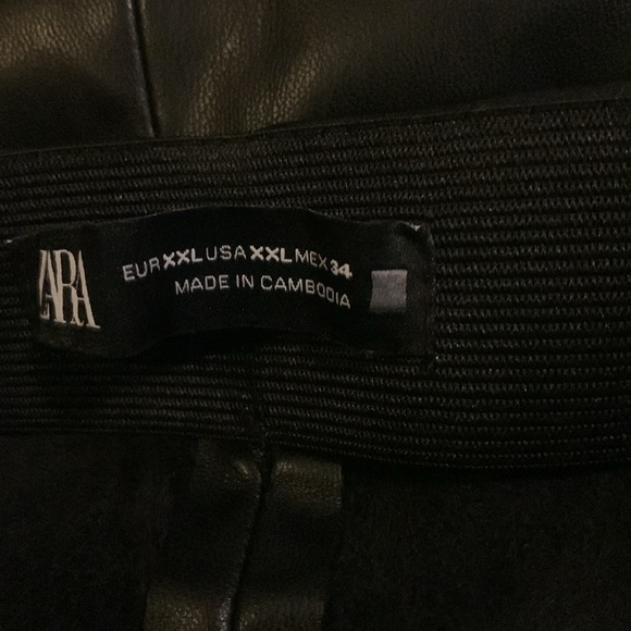 Zara women’s NWT Vegan Faux Leather Leggings pants black NWOT - Picture 7 of 9